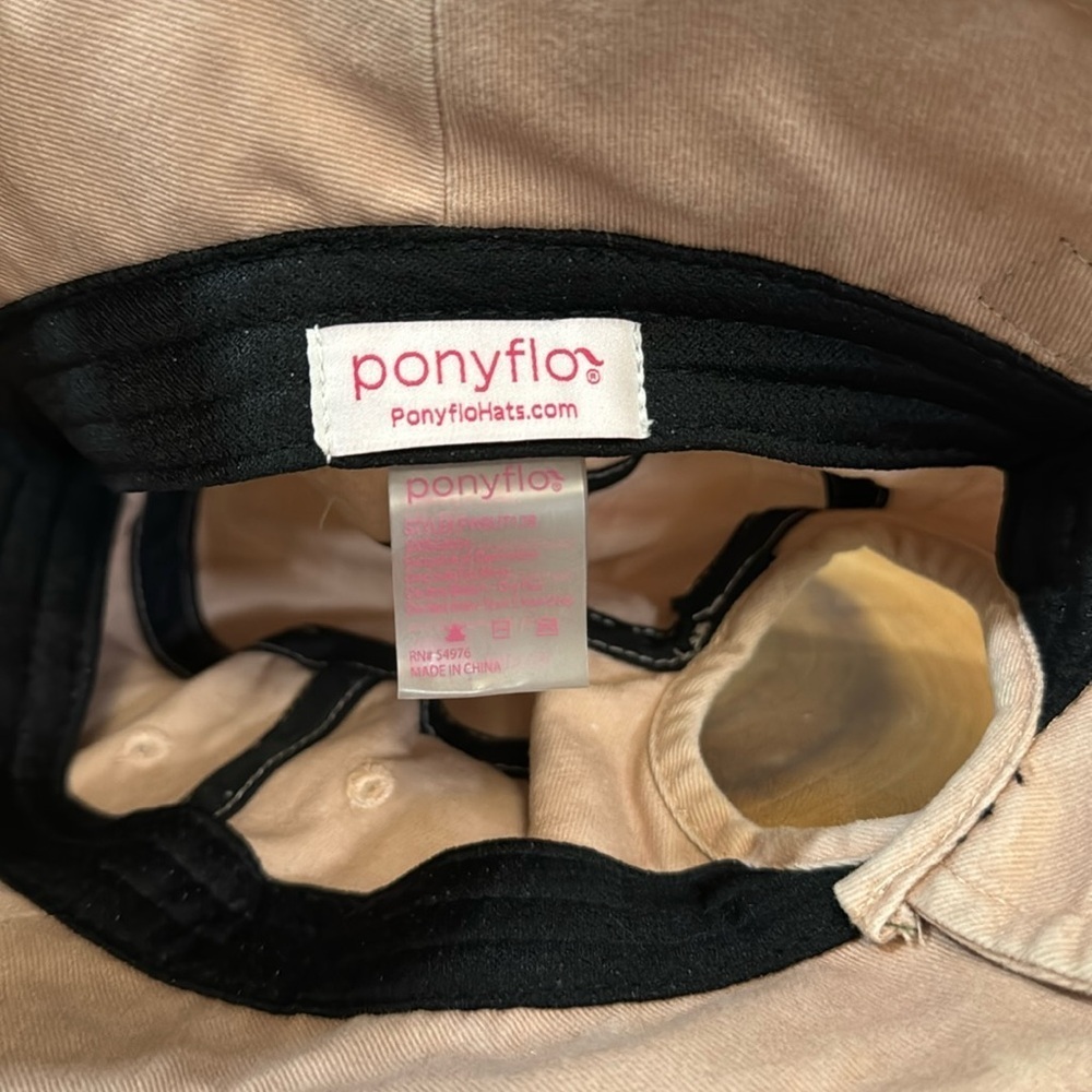 Ponyflo - Ponytail Bucket Hat - Adjustable - OS - Pink - Picture 6 of 6